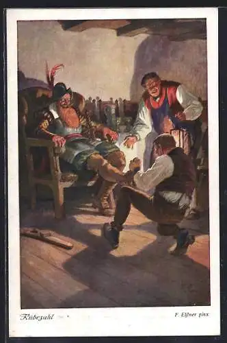 AK Rübezahl bestellt als Ritter beim Wirt ein gutes Mahl