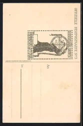 Künstler-AK Frankfurt a. M., XI. Deutsches Turnfest 1908, Hafen und Wappen