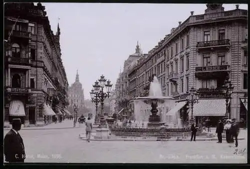 Fotografie C. Hertel, Mainz, Ansicht Frankfurt / Main, Blick in die Kaiserstrasse mit Geschäten