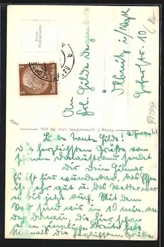 AK St. Georgen a. Gusen, Ortsansicht mit Kirche aus der Vogelschau