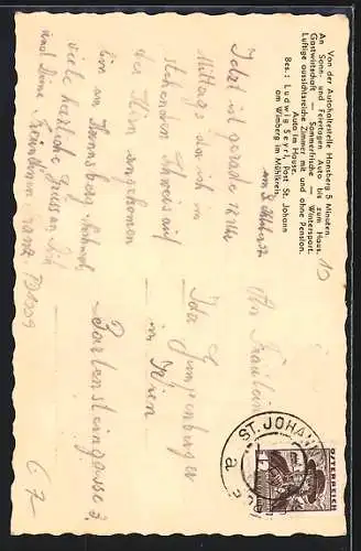 AK St. Johann am Wimberg, Hansberg, Gasthaus von Ludwig Seyrl