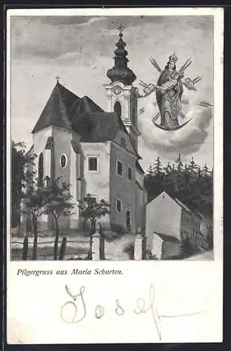 AK Scharten /O.-Oe., Kirche Maria Scharten, Madonna