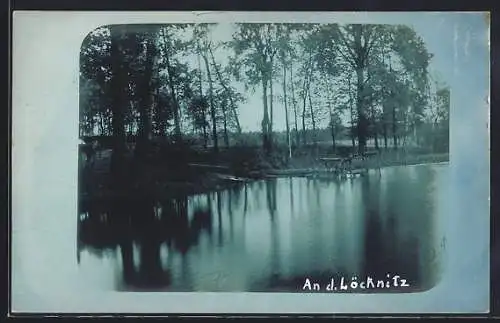 Mondschein-AK Löcknitz, Partie an der Löcknitz