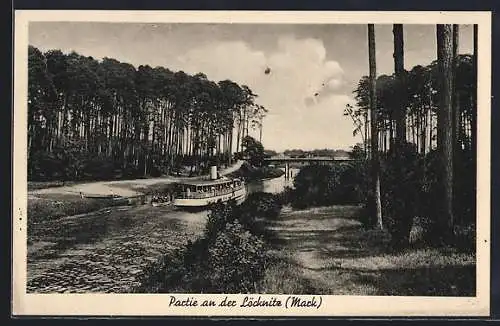 AK Löcknitz / Mark, Dampferfahrt auf dem Fluss