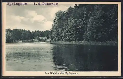 AK Storkow /Mark, Springsee i. d. Doberow, Am Südufer