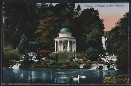 AK Kassel, Tempelchen mit Aquädukt
