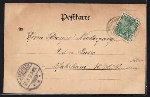 AK Waldighofen, Teilansicht mit Fabrik