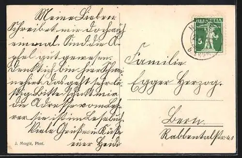 AK Höfen, Ortspartie mit Bergen