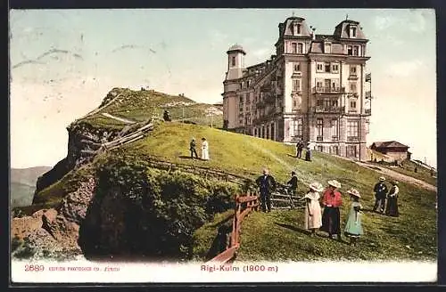 AK Rigi-Kulm, Panorama mit Hotel