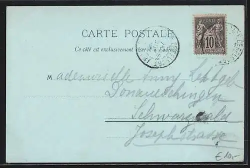 Mondschein-Lithographie Belfort, Place d`Armes