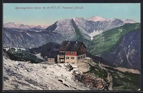 AK Spannagelhaus des Ö. T. K., Blick auf die Hütte