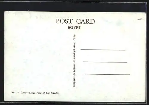 AK Cairo, Aerial View of the Citadel