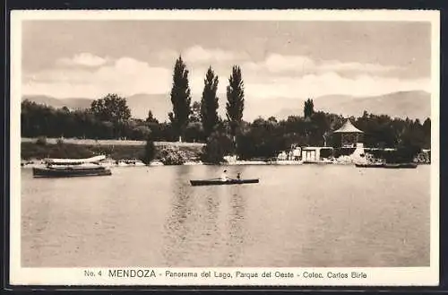 AK Mendoza, Panorama del Lago, Parque del Oeste con barcas