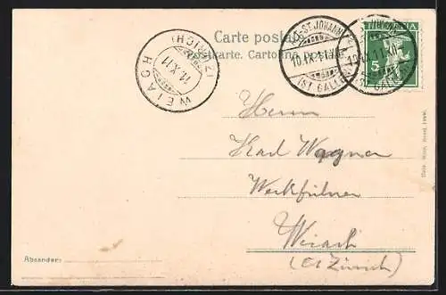 AK Alt-St. Johann, Totalansicht mit Gebirge