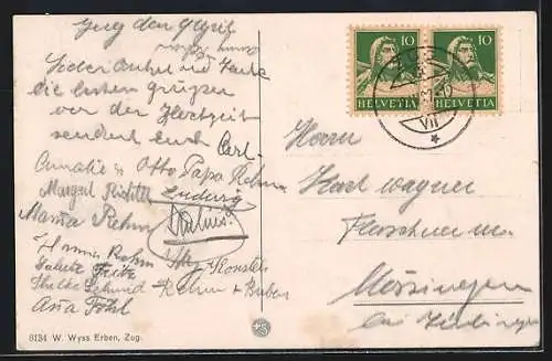 AK Zug, Ortsansicht von oben