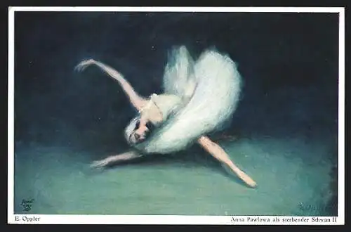 Künstler-AK sign. Ernst Oppler: Das russische Blatt, Ballet, Ballerina