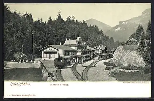 AK Brünig, Brünigbahn am Bahnhof