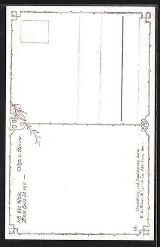 Künstler-AK sign. Olga v. Riesen: Kleines Mädchen beim Abendgebet