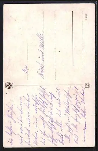Künstler-AK P.O.Engelhard (P.O.E.): Feldgrauer Soldat mit Vogel auf der Hand