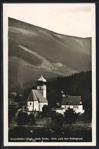 AK Krummhübel i. Rsgb., Kath. Kirche, Blick nach dem Eulengrund