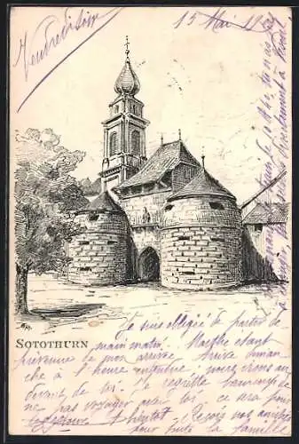 Künstler-AK Solothurn, Partie am Stadttor