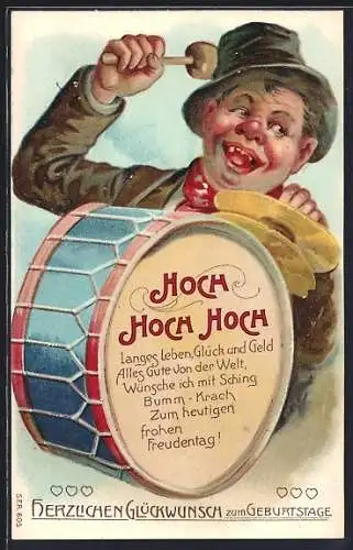 AK Hoch, Hoch, Hoch!, Trommeler, Geburtstagsgruss