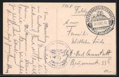 AK Meersburg, Partie am Hafen mit Aufbaurealschule & Bodensee-Dampfer Stadt Meersburg