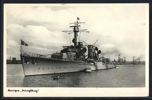 AK Der Kreuzer Königsberg mit flagge, Kriegsmarine