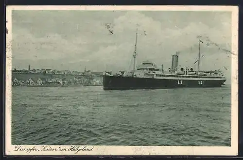 AK F. Schensky, Passagierschiff Dampfer Kaiser vor Helgoland