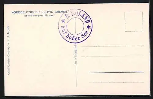 AK Passagierschiff Schnelldampfer Roland, Nordd. Lloyd Bremen