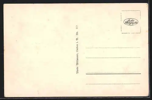 AK Motorschiff Deutschland in Flaggengala auf dem Bodensee