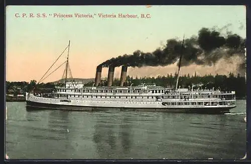 AK Victoria / B. C., Passagierschiff S. S. Princess Victoria im Hafen