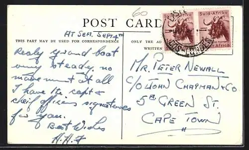 AK Passagierschiff RMS Windsor Castle auf See, Union-Castle Line