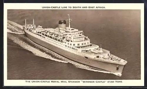 AK Passagierschiff RMS Windsor Castle, Unterwegs für die Union-Castle Line to South and East Africa