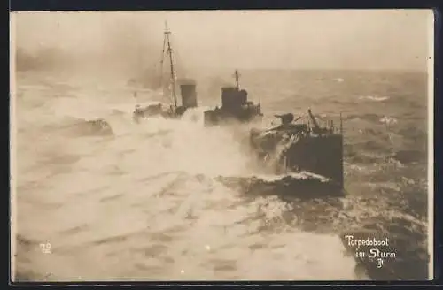 AK Torpedoboot im Sturm