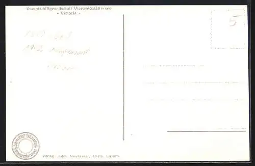 AK Salondampfer Victoria auf dem Vierwaldstättersee