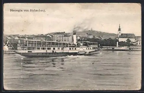 AK Salondampfer Herzogin von Hohenberg in Fahrt