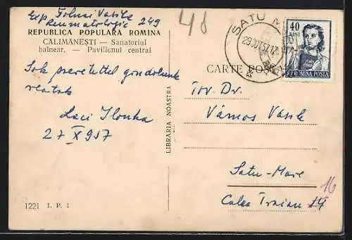 AK Calimanesti, Sanatoriul balnear, Pavilicnul central