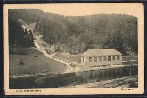 AK Forbach /Murgtal, Murg-Kraftwerk aus der Vogelschau