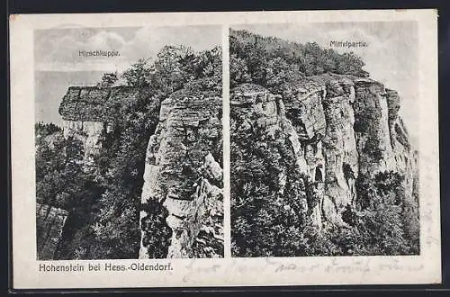 Künstler-AK Hohenstein bei Hess.-Oldendorf, Hirschkuppe, Mittelpartie