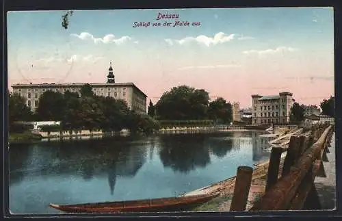 AK Dessau, Schloss von der Mulde aus