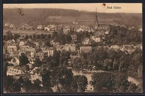 AK Bad Elster, Teilansicht mit Kirche