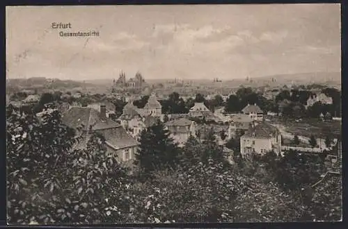 AK Erfurt, Gesamtansicht mit Kirche