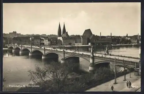 AK Frankfurt /Oder, Gesamtansicht mit Oderbrücke