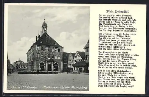 AK Schorndorf i. Remstal, Rathauspartie am Marktplatz