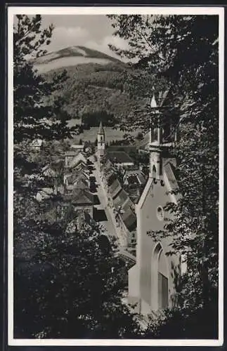 AK Zell i. Wiesenthal, Strassenpartie aus der Vogelschau, Blick von der Kirche aus