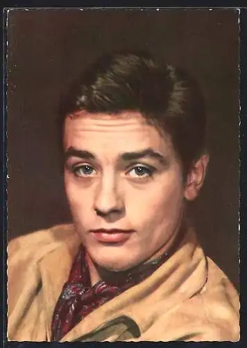 AK Schauspieler Alain Delon in Lederjacke