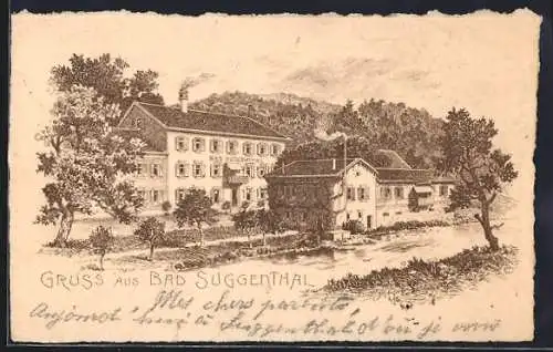 Lithographie Bad Suggenthal, Ortsansicht