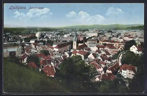 AK Ljubljana, Panorama mit Strassenpartie