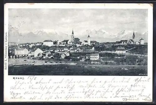 AK Kranj, Panorama mit Kirche